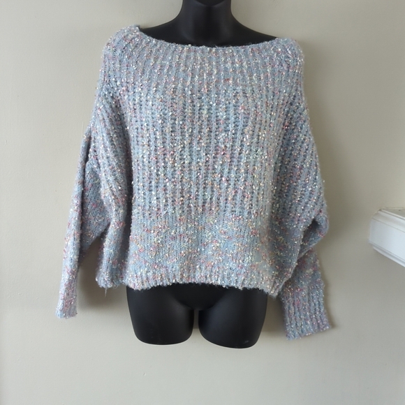 And The Why Los Angeles Cotton Candy Small/Medium Crop Sweater NWT Boutique - Picture 1 of 7